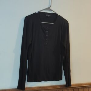 J. Crew Black Long Sleeve Henley